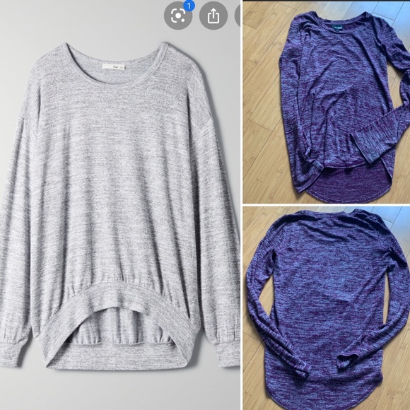 Aritzia Tops - Wilfred Free Aritzia Heathered Purple High Low Hem